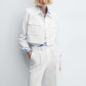 Mango cropped suit jacket
